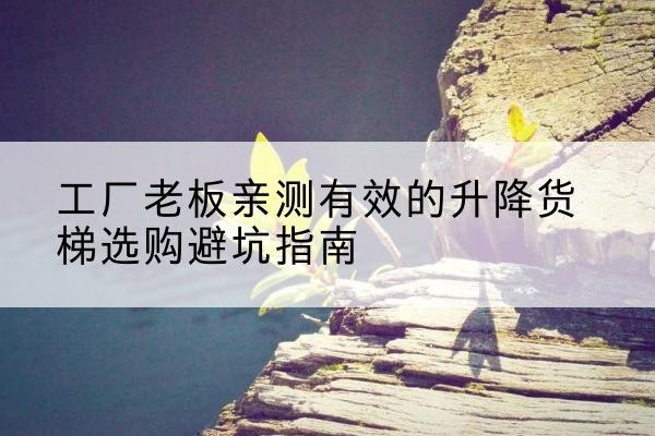 额尔古纳升降货梯怎么选-工厂老板亲测有效的升降货梯选购避坑指南