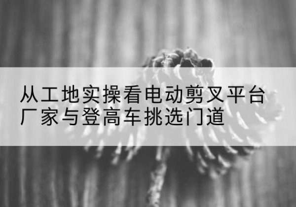 额尔古纳电动剪叉升降平台厂家-从工地实操看电动剪叉平台厂家与登高车挑选门道